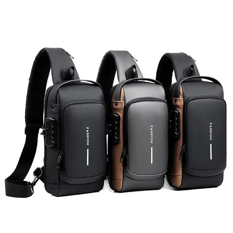 Bolso bandolera Antirrobo Cuero USB Waterproof